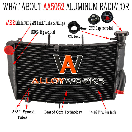 Motorcycle aluminium radiator - aluminium,