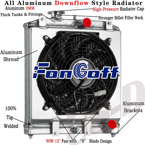 Row radiator shroud fan - radiator,